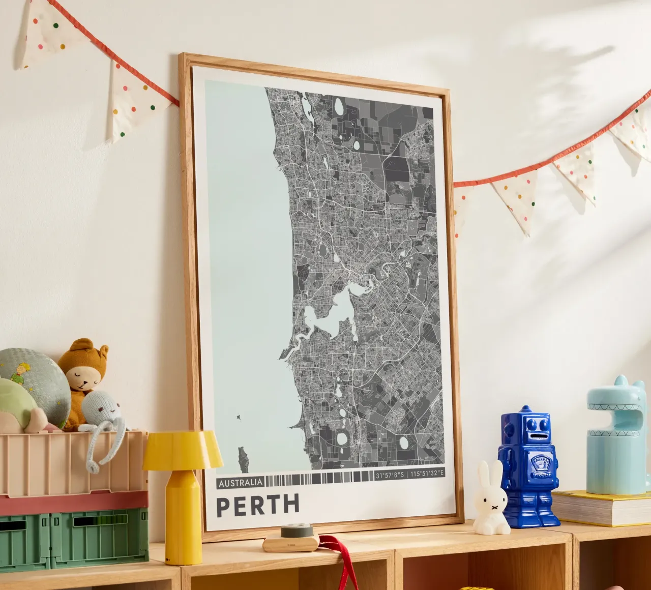 Murale di Perth plexiglass da CityMapPosters