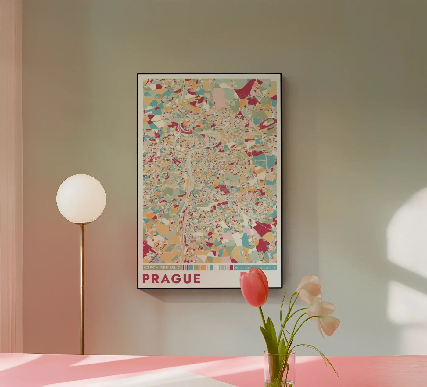 City Prag acryl van CityMapPosters