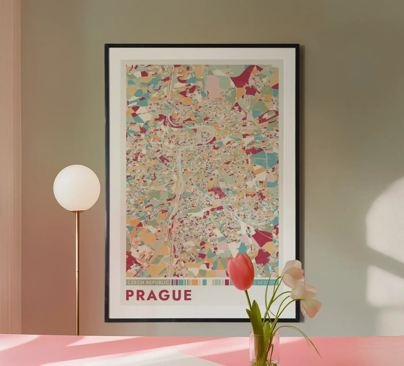 Stad Prag poster van CityMapPosters