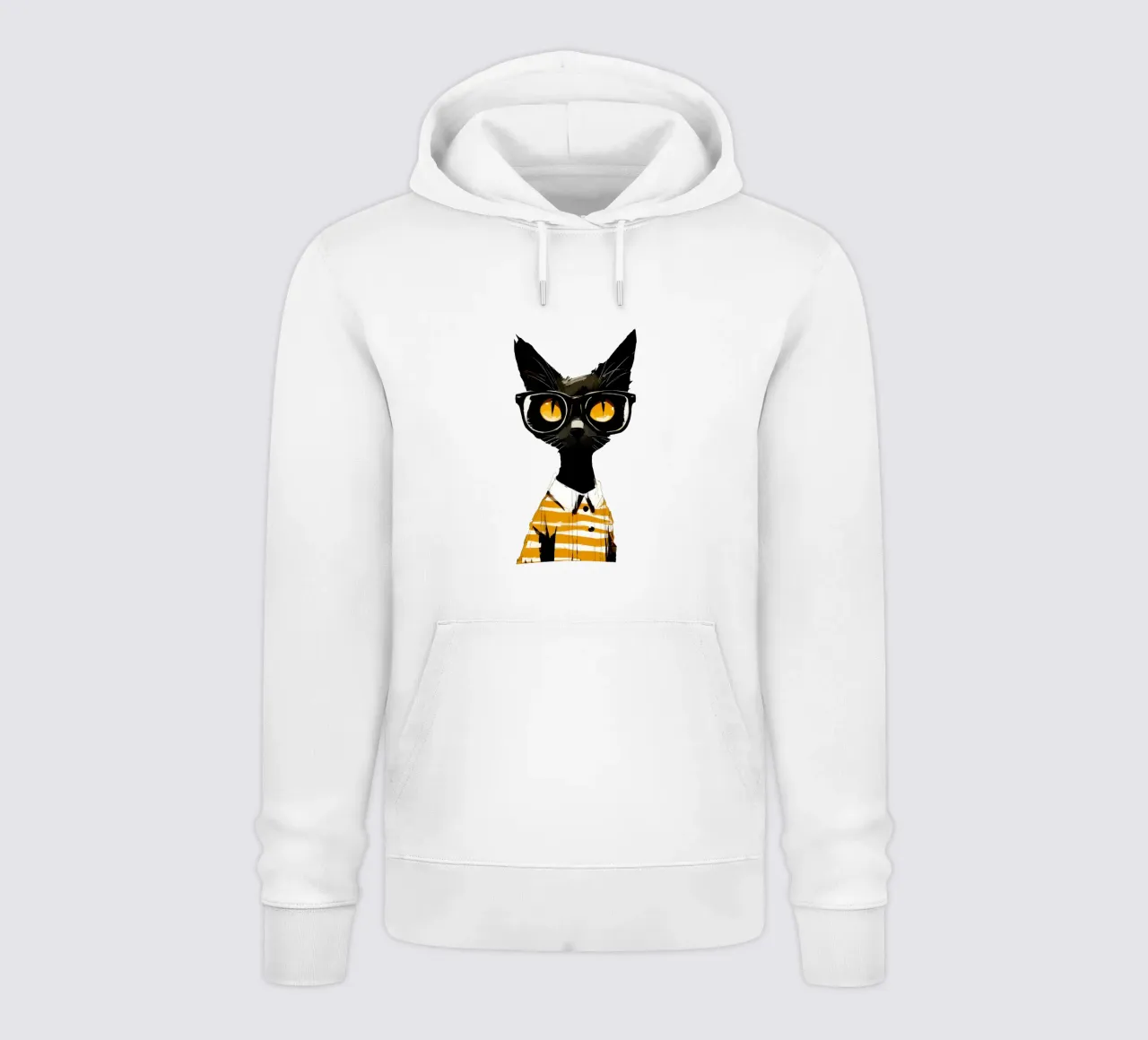 Yellow Cat No. 01 felpa con cappuccio da lazydaypaper