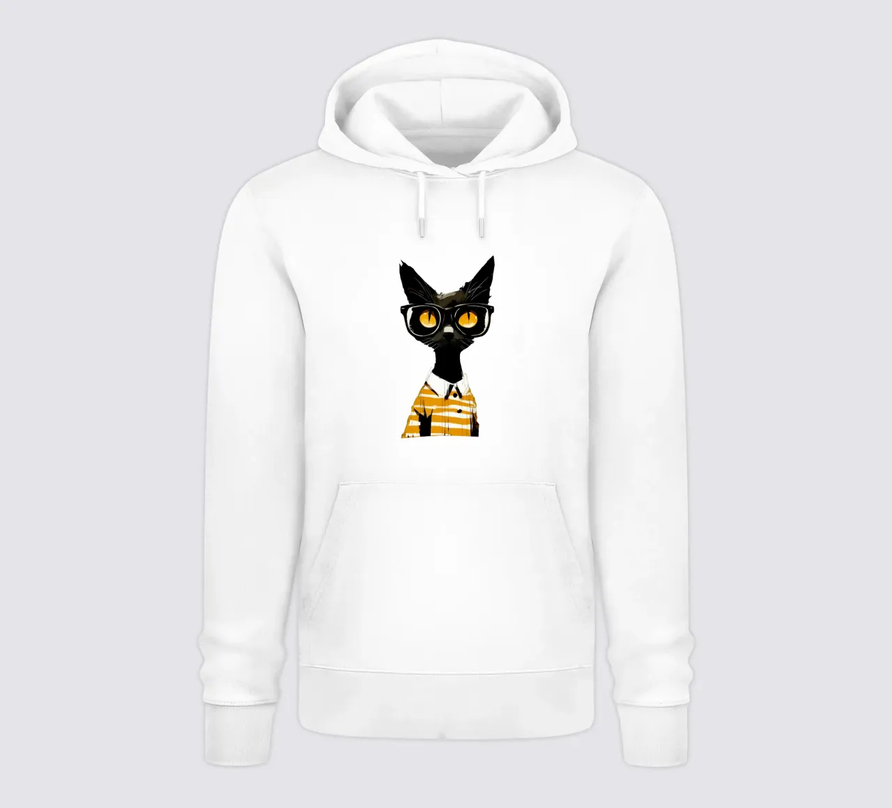 Yellow Cat No. 01 felpa con cappuccio da lazydaypaper