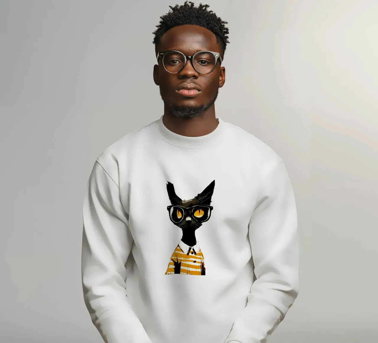 Yellow Cat No. 01 Sweatshirt von lazydaypaper