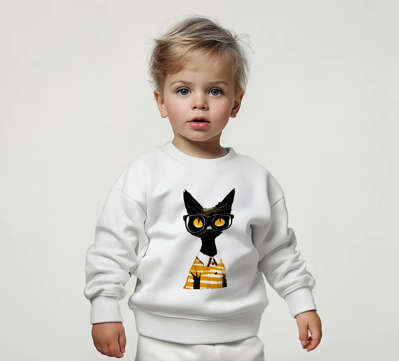 Yellow Cat No. 01 felpa neonato da lazydaypaper