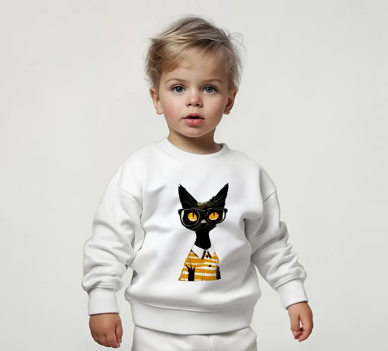 Yellow Cat No. 01 felpa neonato da lazydaypaper