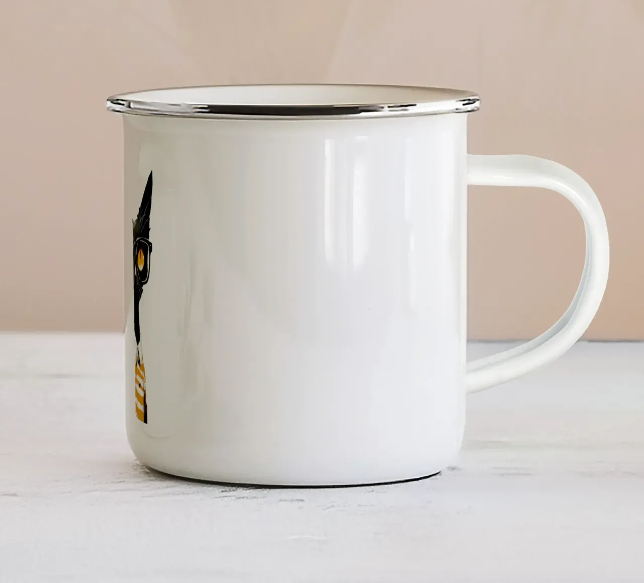 Yellow Cat No. 01 tazza in smalto da lazydaypaper