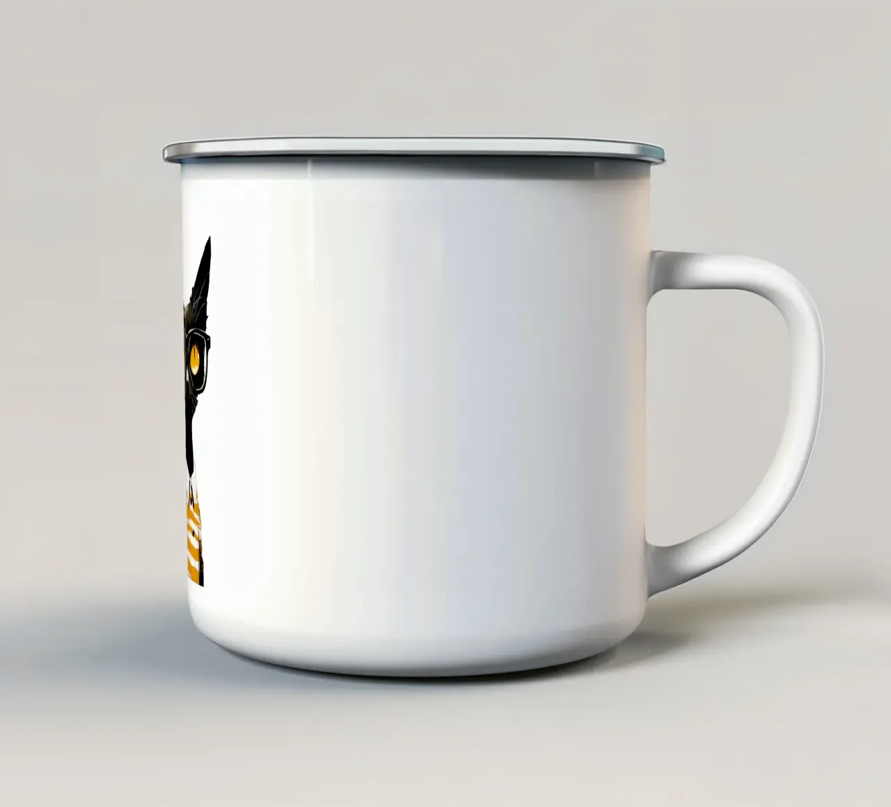 Yellow Cat No. 01 tazza in smalto da lazydaypaper