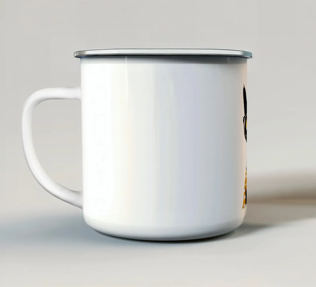 Yellow Cat No. 01 tazza in smalto da lazydaypaper