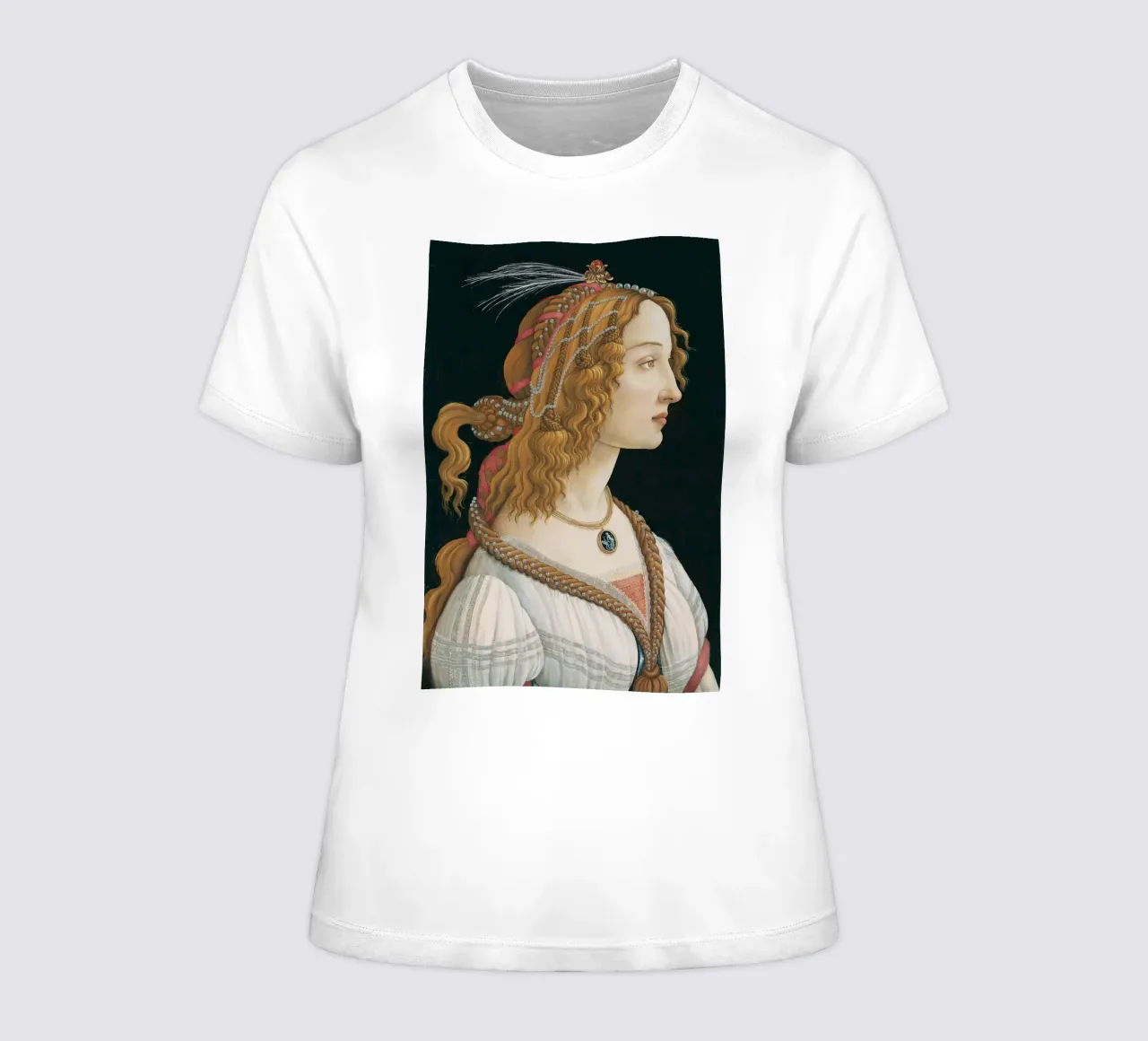 Sandro Botticelli - Idealisiertes Bildnis einer Dame Frauen T-Shirt von Timeless Artworks