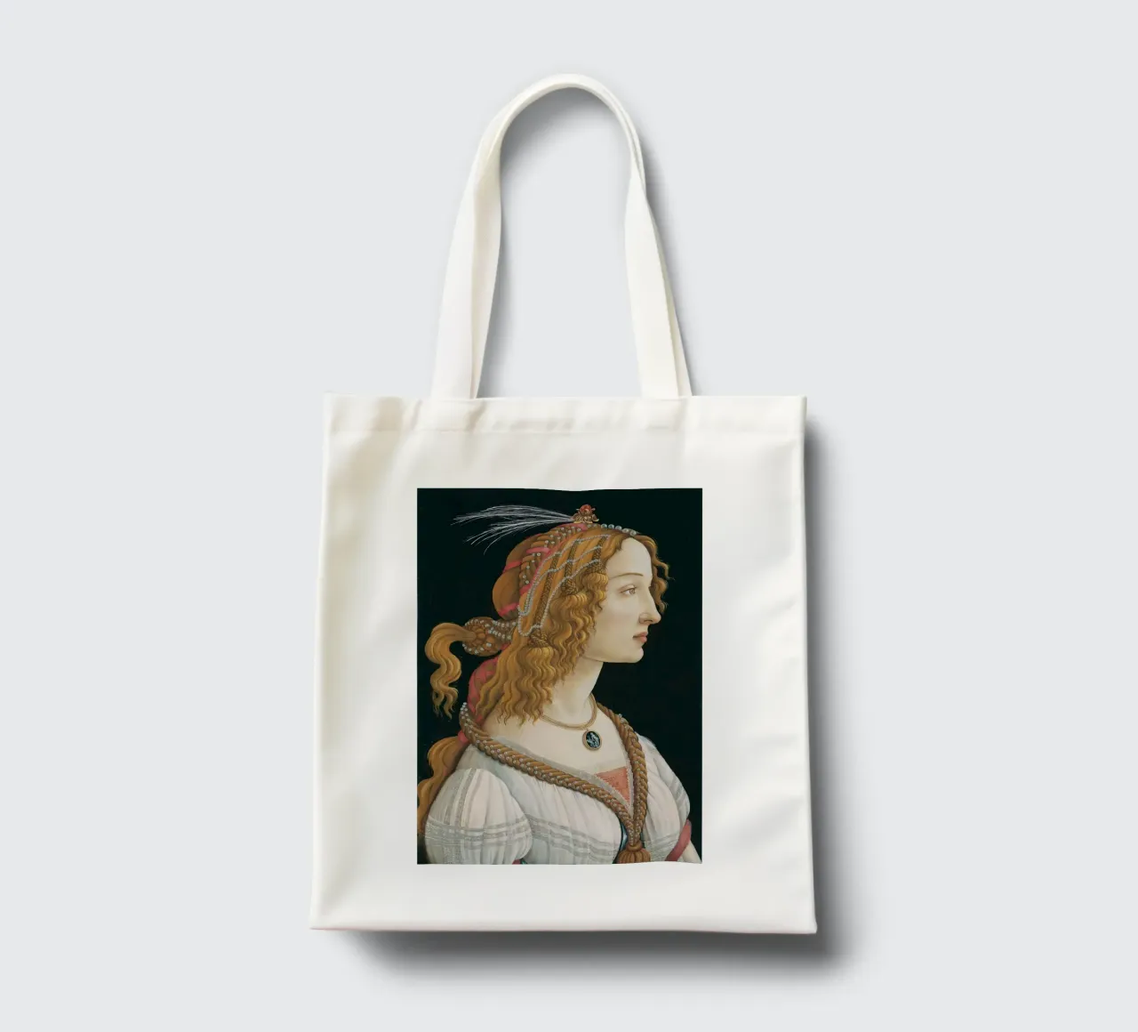 Sandro Botticelli - Ritratto idealizzato di signora borsa in juta da Timeless Artworks