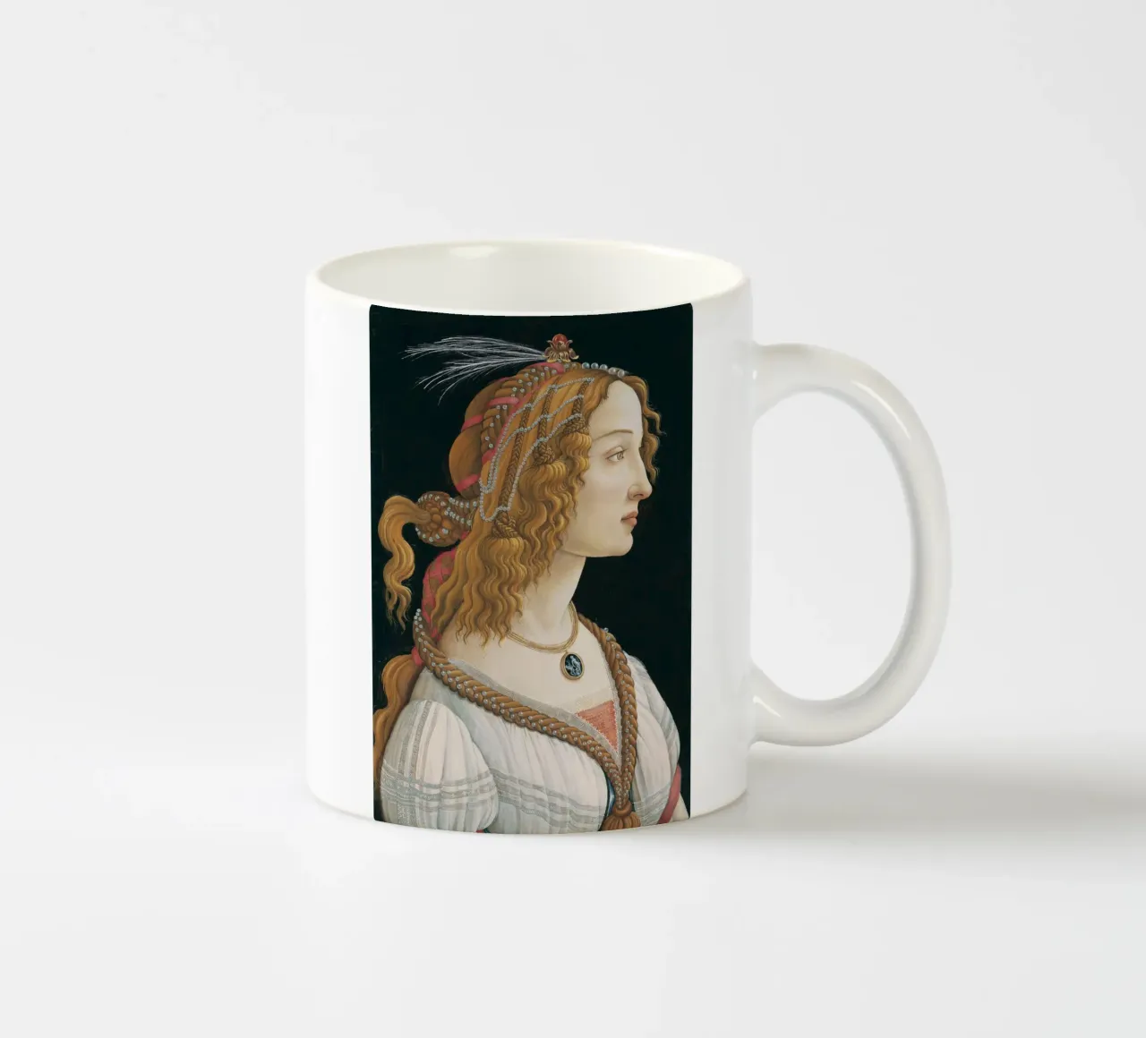 Sandro Botticelli - Ritratto idealizzato di signora tazza in ceramica da Timeless Artworks