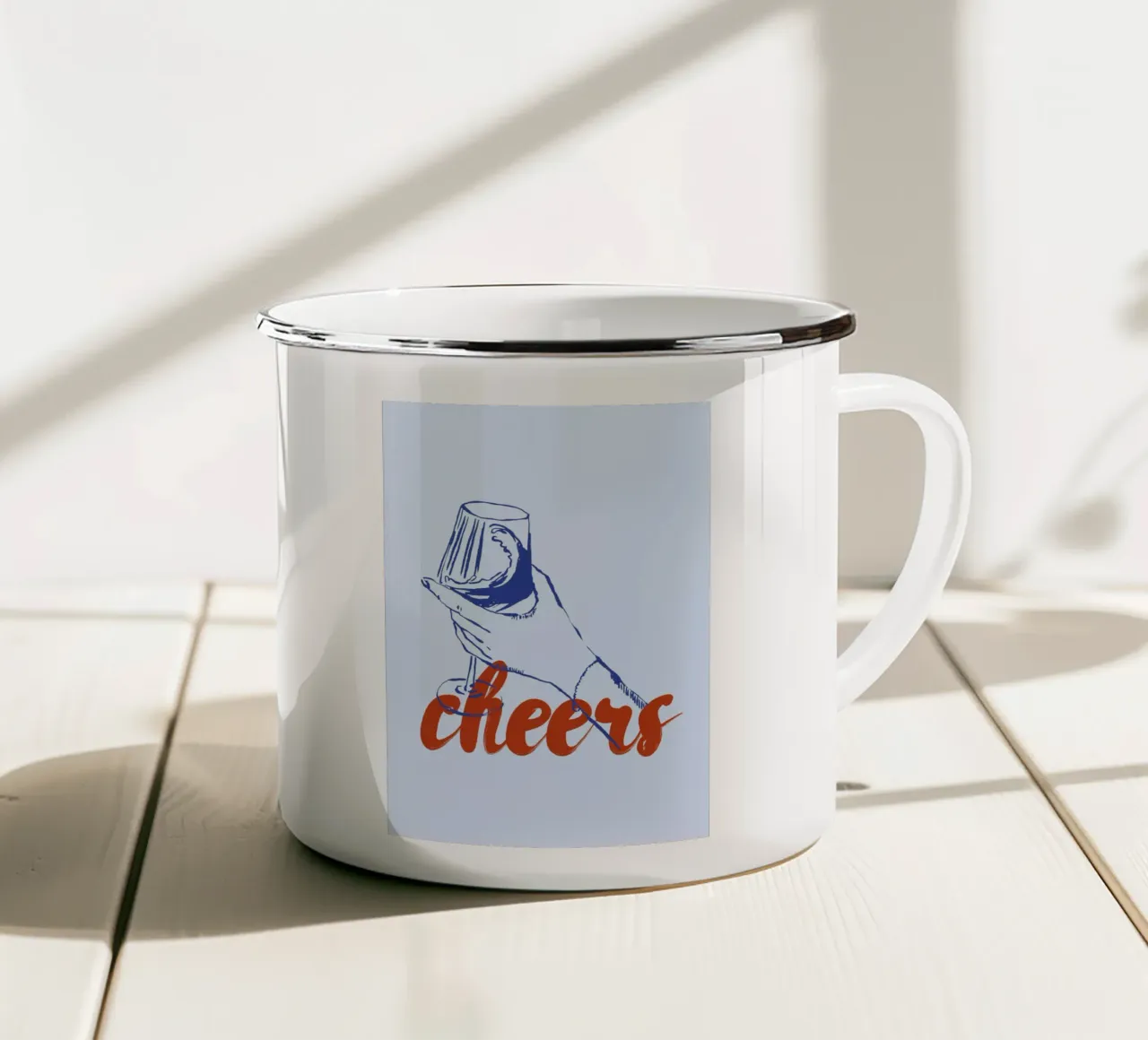 Boho Food 13 Cheers tazza in smalto da Boho Print Collection