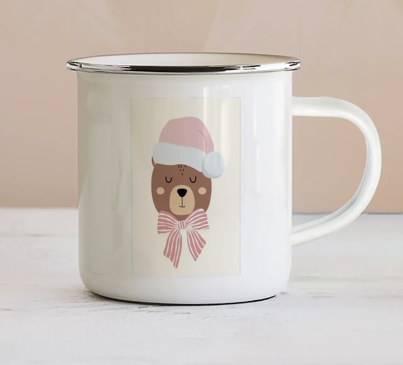Orso di Natale tazza in smalto da Merry Little Prints