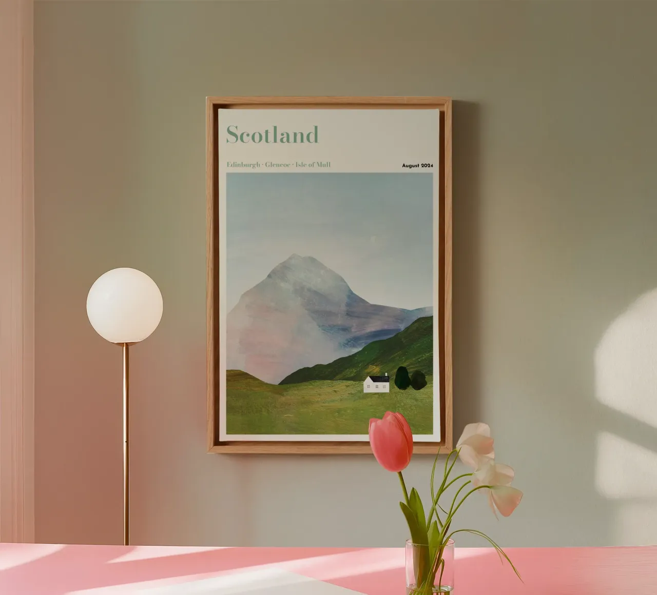 Poster di viaggio personalizzato sulla Scozia tela con Cornice a cassetta da Henry Rivers
