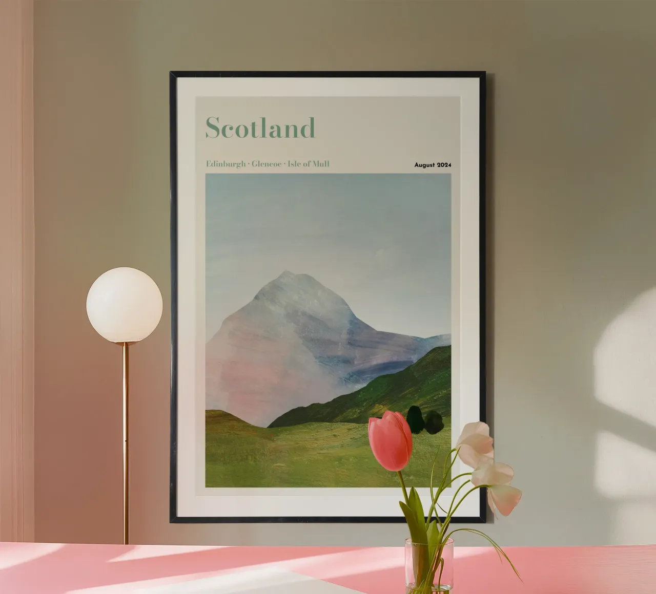 Poster di viaggio personalizzato sulla Scozia poster con telaio in plastica da Henry Rivers