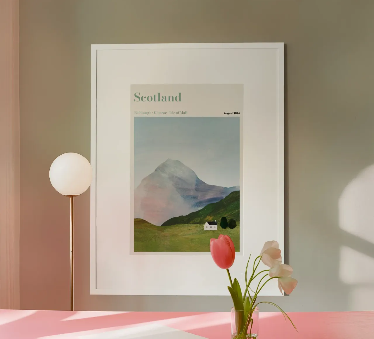 Poster di viaggio personalizzato sulla Scozia poster con telaio in plastica da Henry Rivers