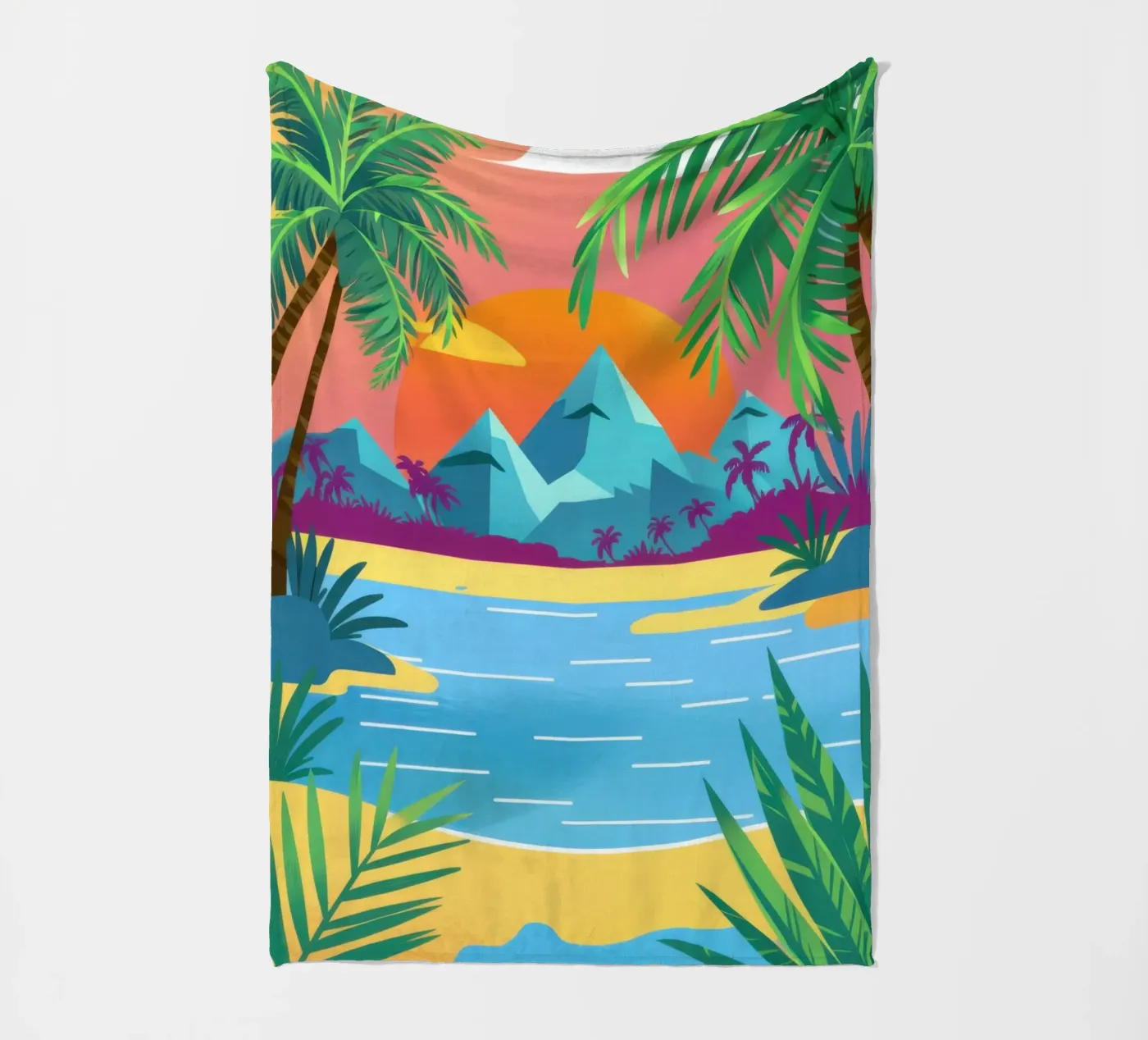 Poolside Paradiesblick Fleecedecke von Sky Velour