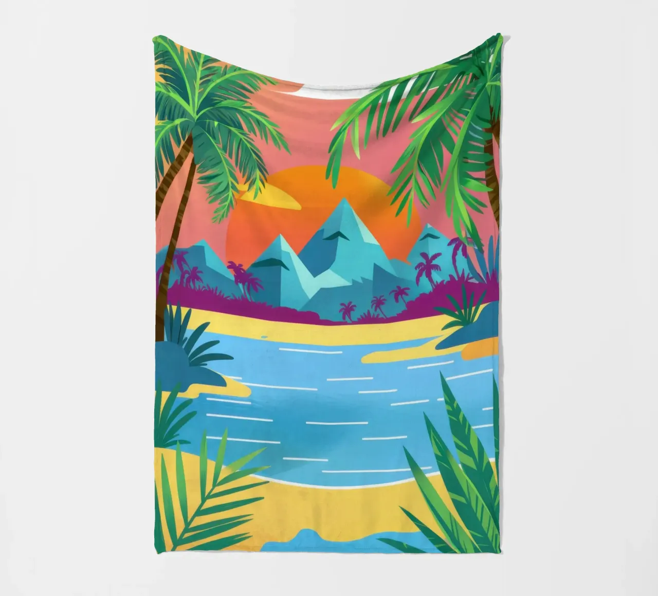 Poolside Paradiesblick Fleecedecke von Sky Velour