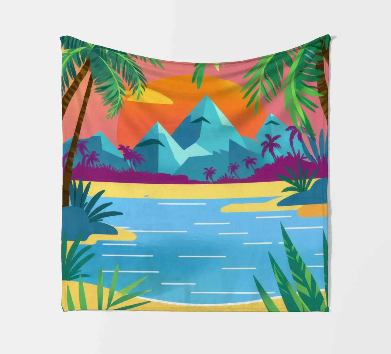 Poolside Paradiesblick Fleecedecke von Sky Velour