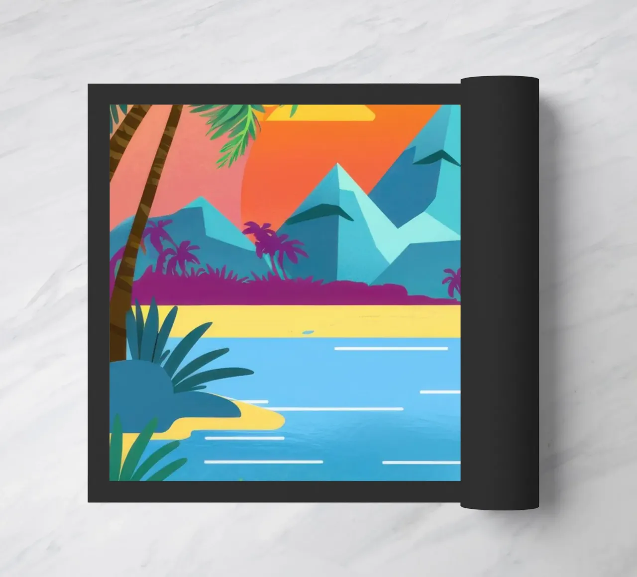 Poolside Paradiesblick Fußmatte von Sky Velour