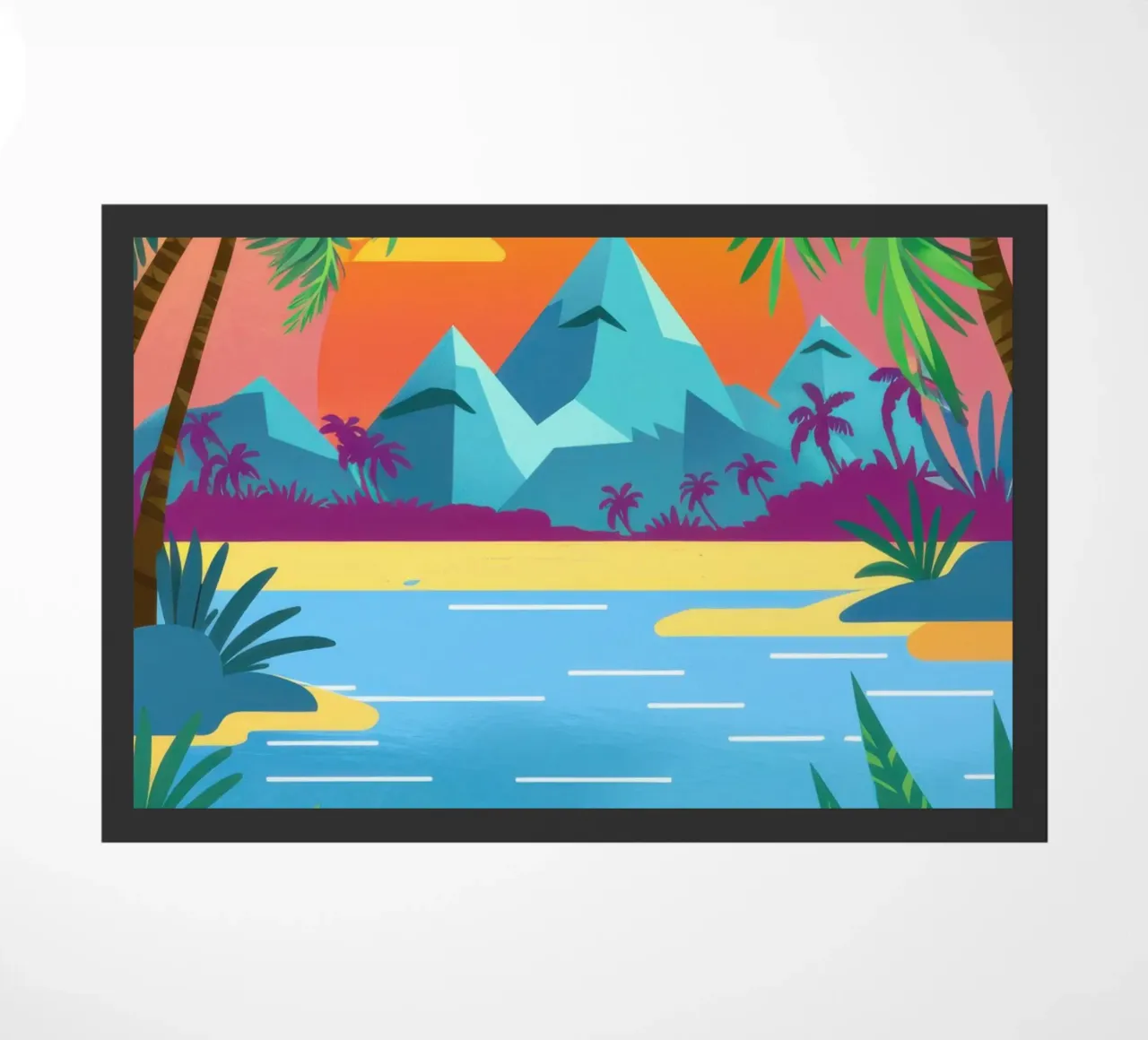 Poolside Paradiesblick Fußmatte von Sky Velour