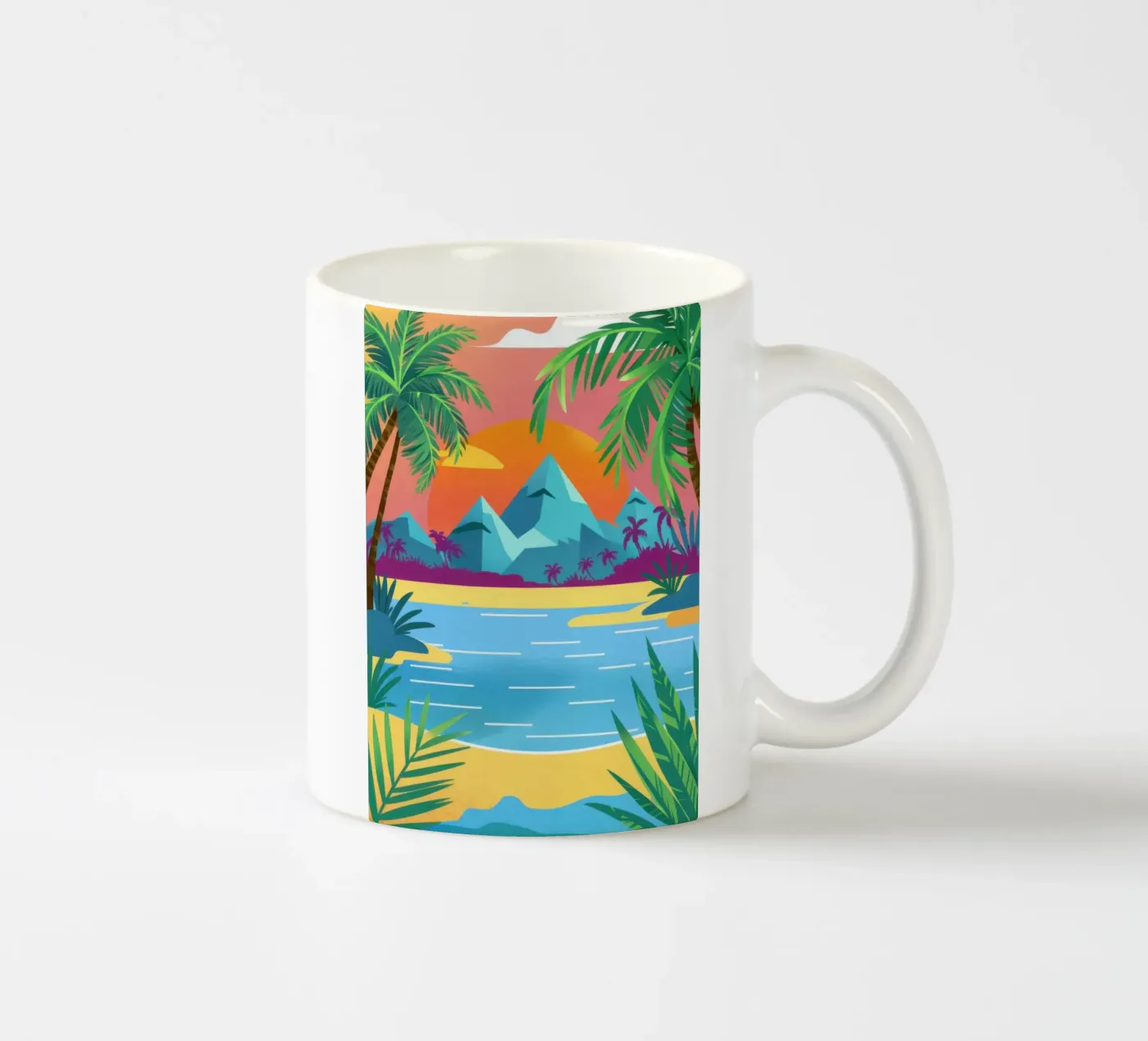 Vista sul paradiso a bordo piscina tazza in ceramica da Sky Velour