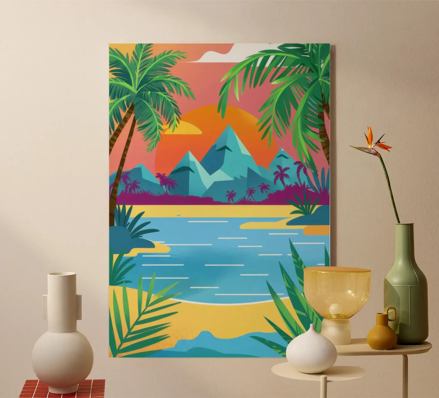 Poolside Paradise View plexiglas de Sky Velour