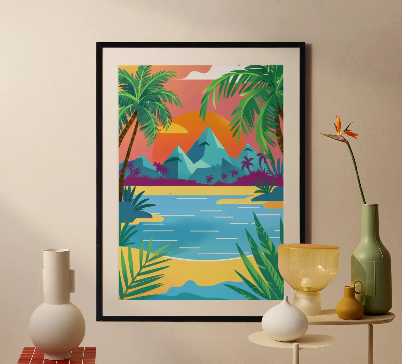 Poolside Paradiesblick Poster von Sky Velour