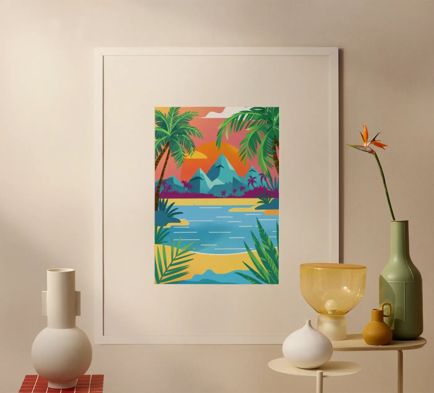 Poolside Paradiesblick Poster von Sky Velour