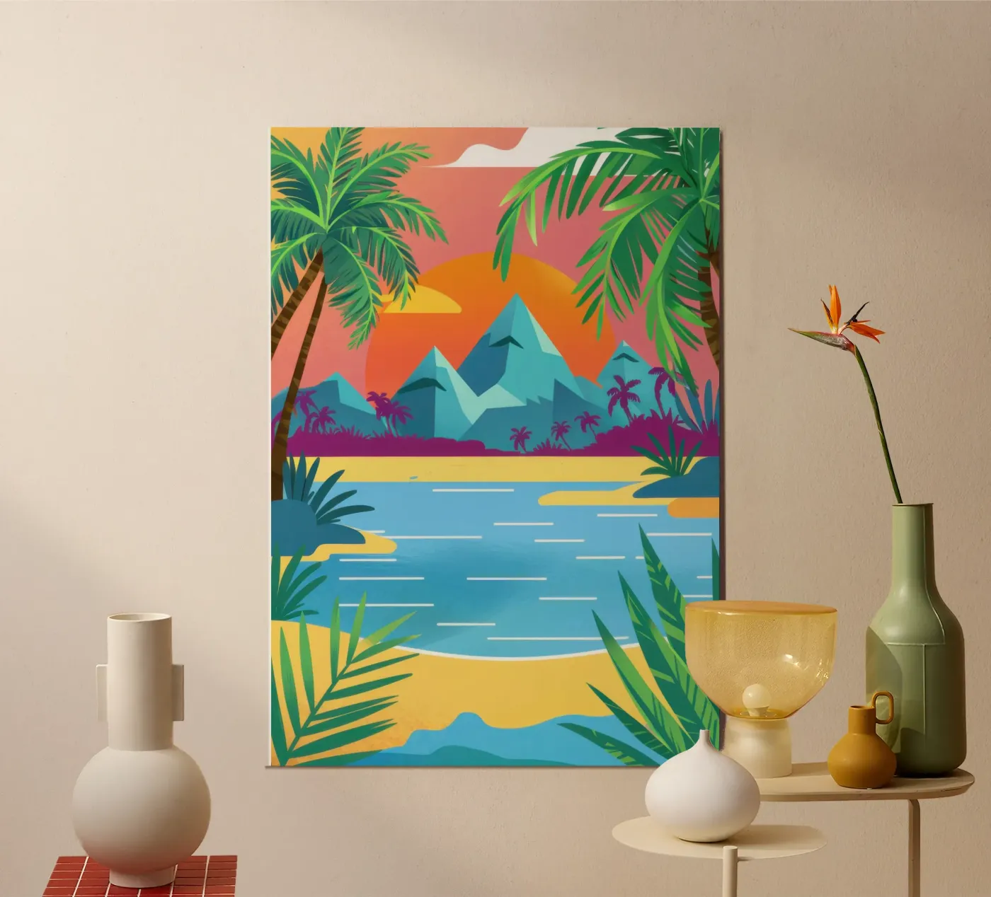 Poolside Paradiesblick Poster von Sky Velour