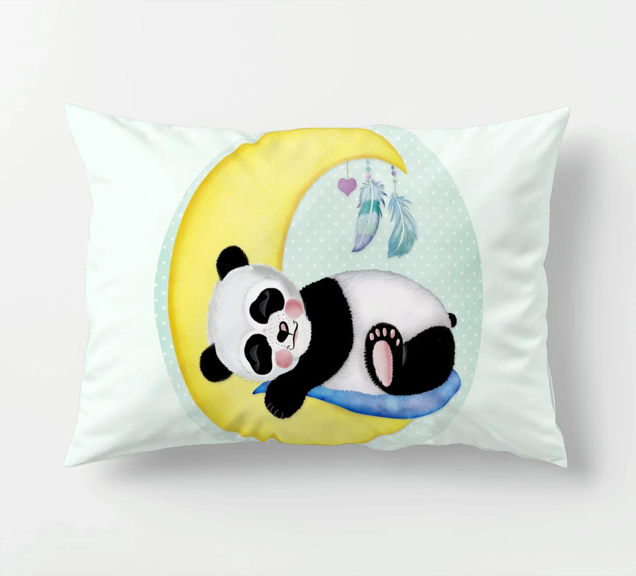 Il piccolo è arrivato. Congratulazioni dal piccolo panda. cuscino da CalliLetters