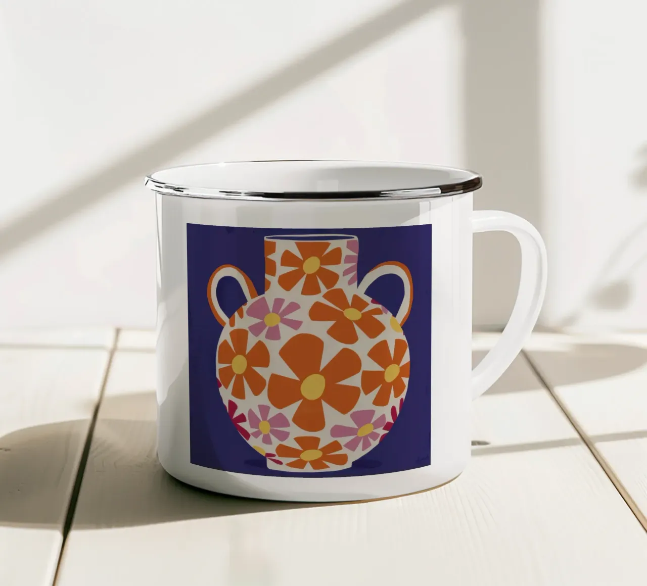 Terracotta Patterned Vase tazza in smalto da Sky Velour