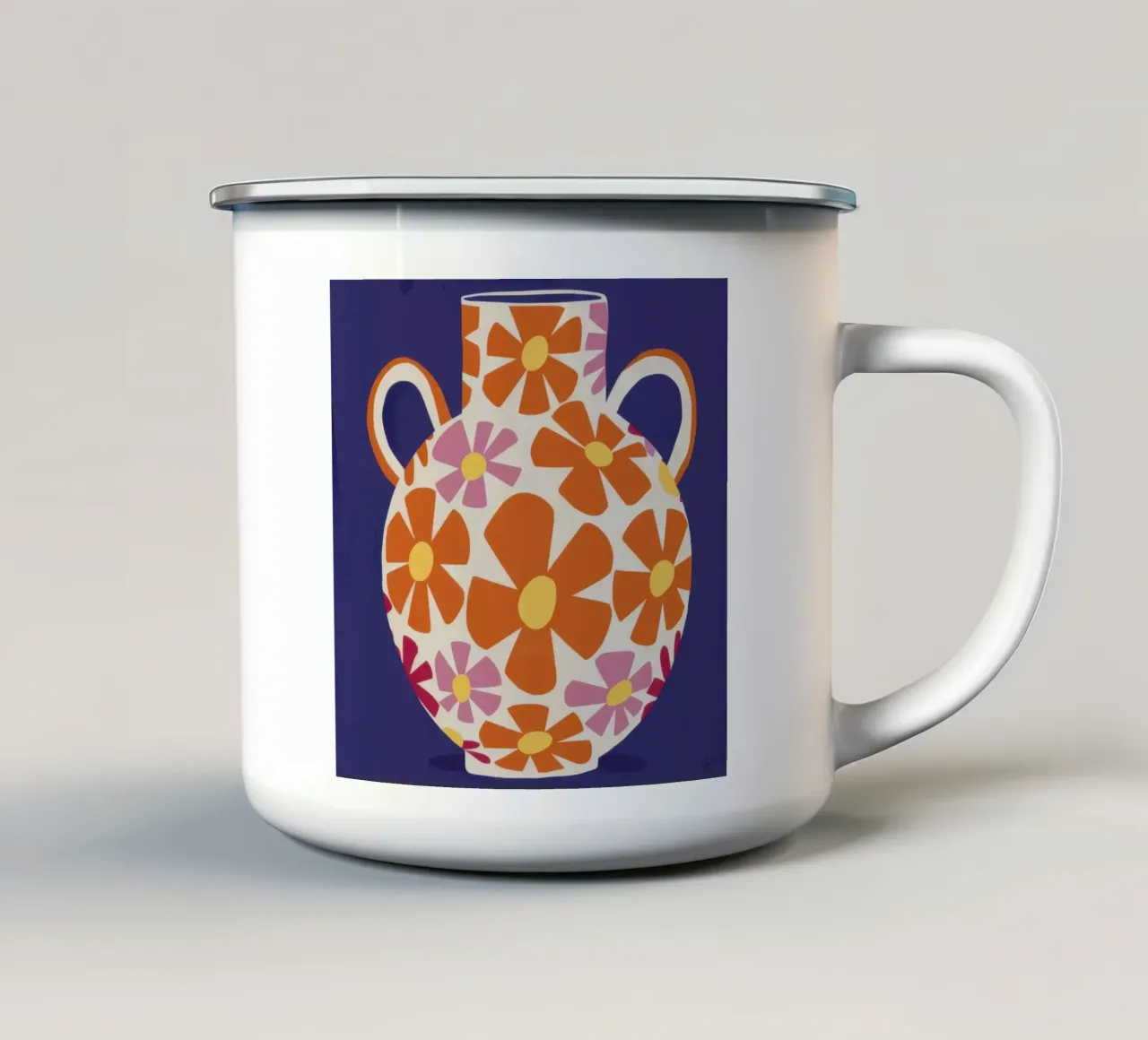 Terracotta Patterned Vase tazza in smalto da Sky Velour