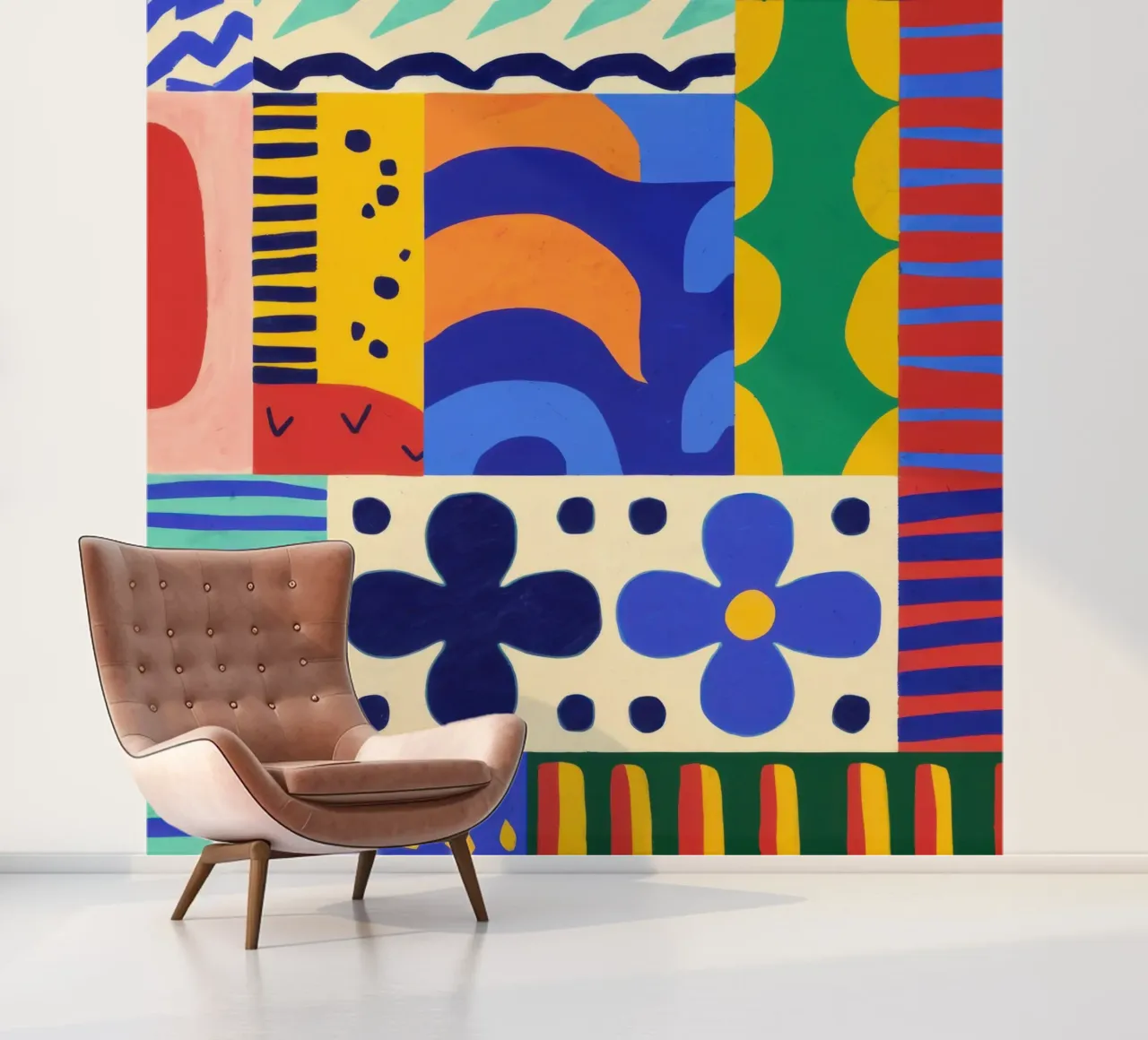 Gedurfde folkloristische vormen fotobehang van Sky Velour