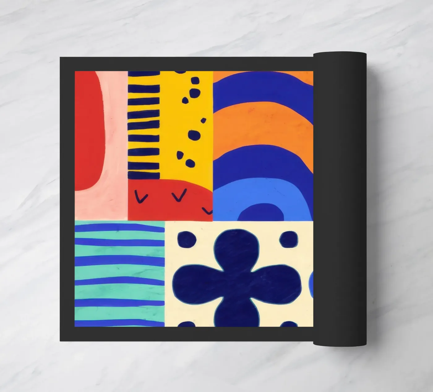 Bold Folkloric Forms doormat by Sky Velour