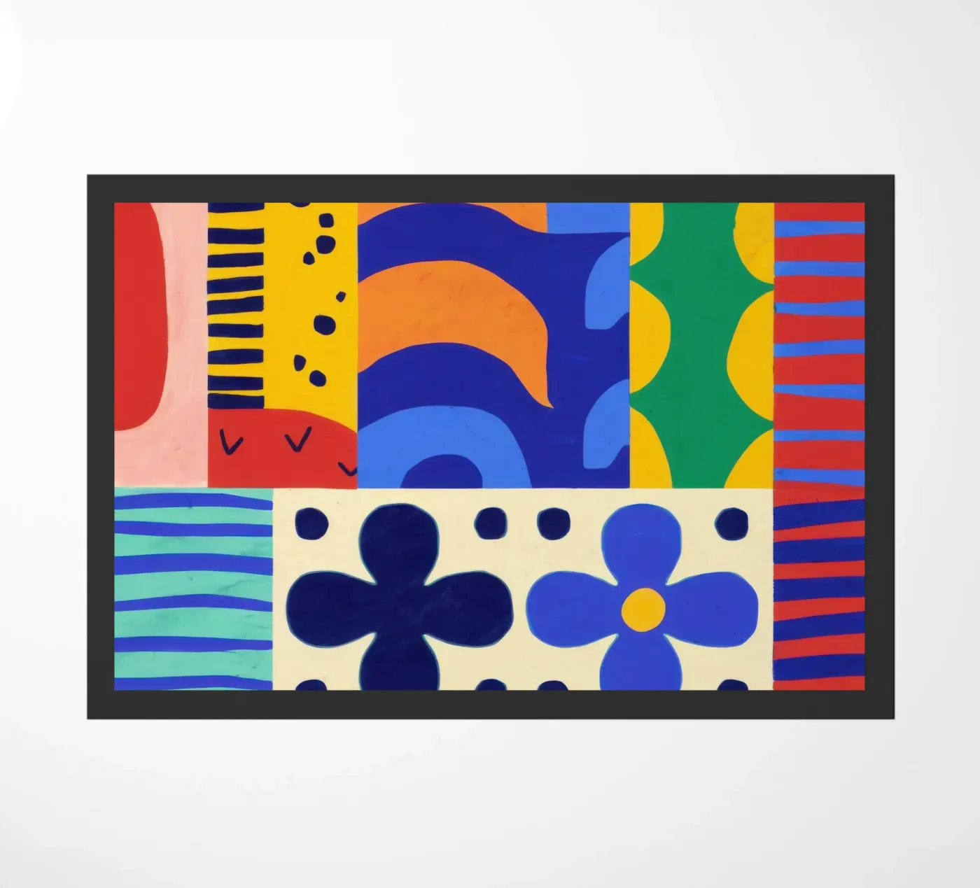 Bold Folkloric Forms doormat by Sky Velour