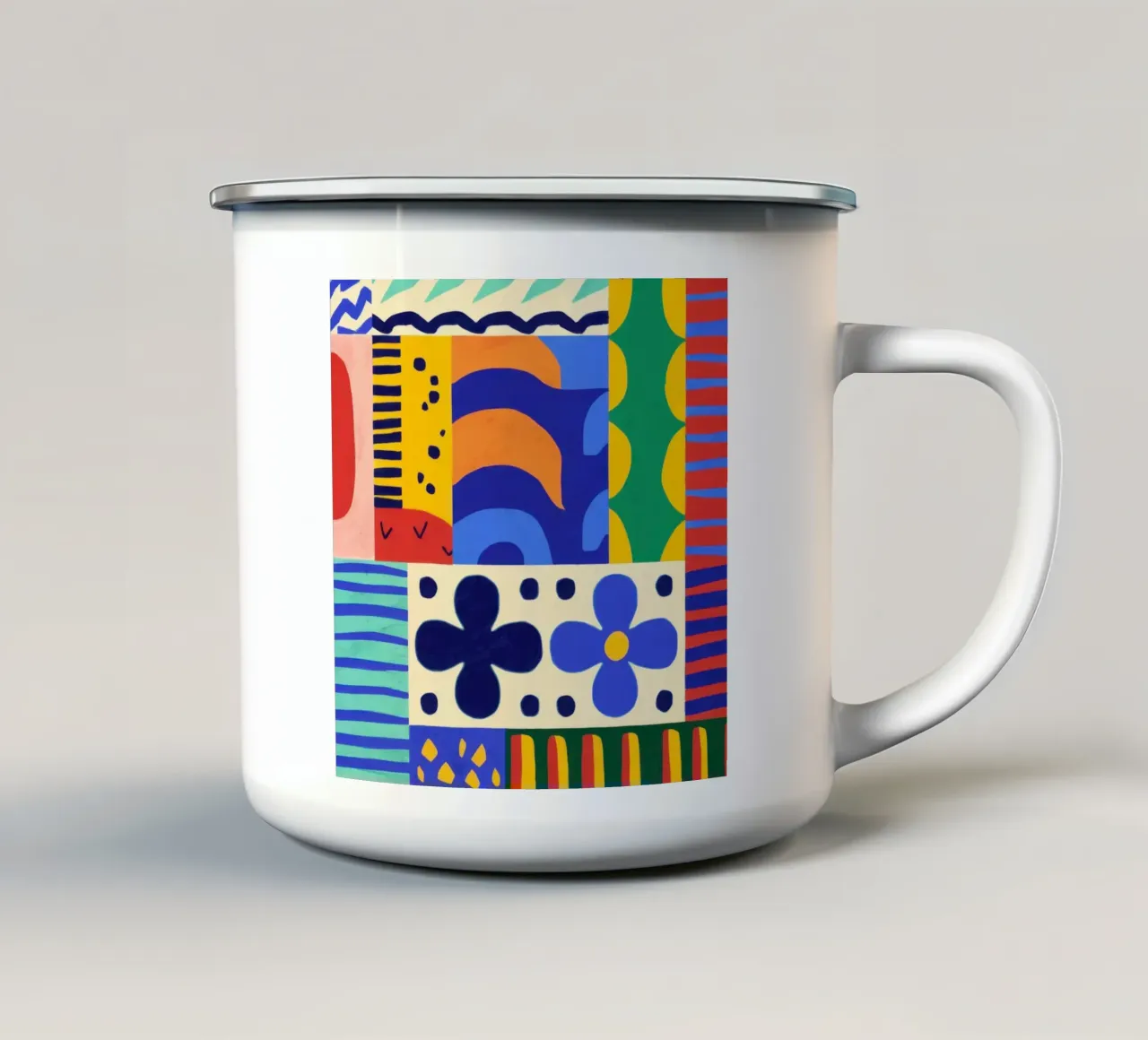 Forme folcloristiche audaci tazza in smalto da Sky Velour