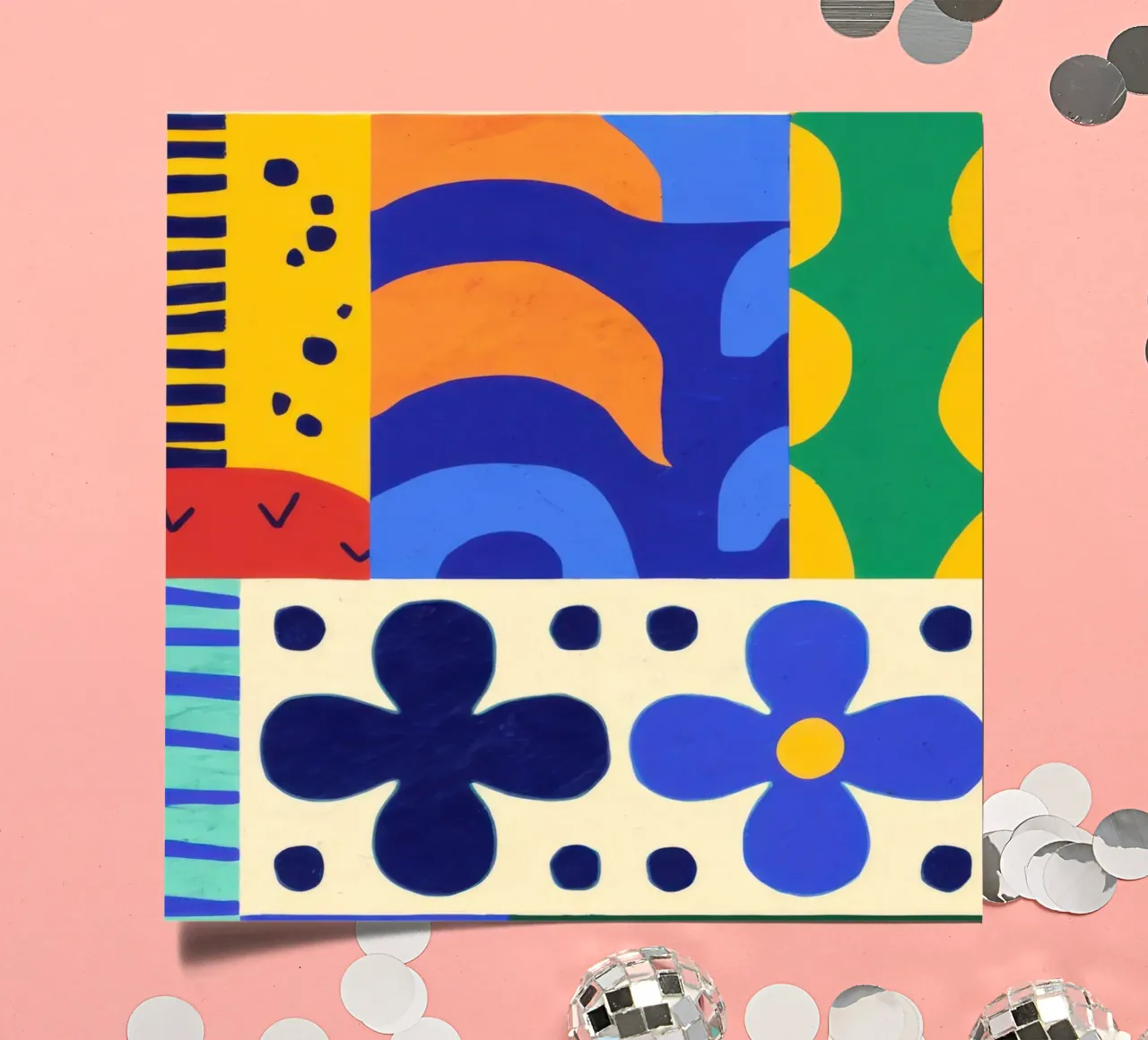 Bold Folkloric Forms sticker sheet by Sky Velour