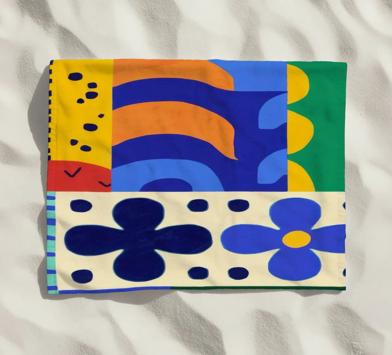 Bold Folkloric Forms beach towel by Sky Velour