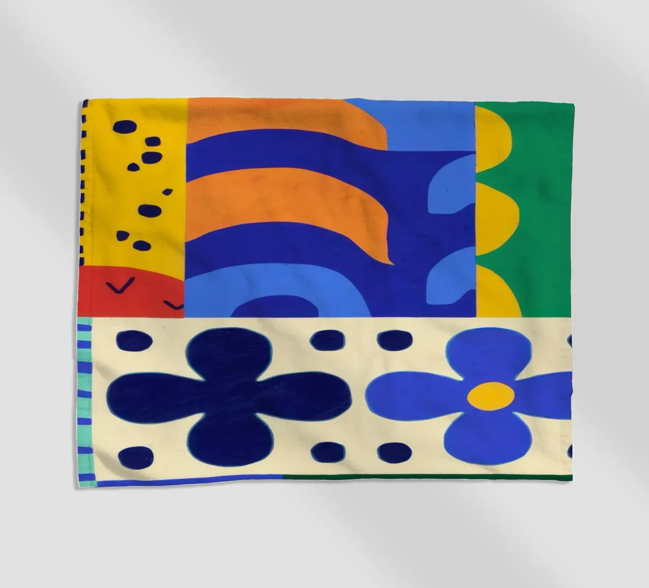 Bold Folkloric Forms beach towel by Sky Velour