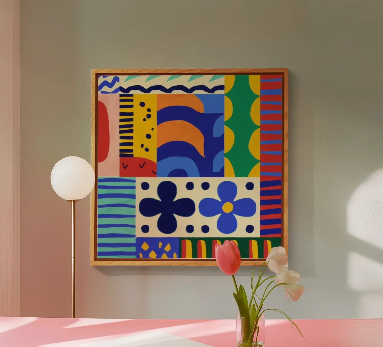 Gedurfde folkloristische vormen acryl van Sky Velour