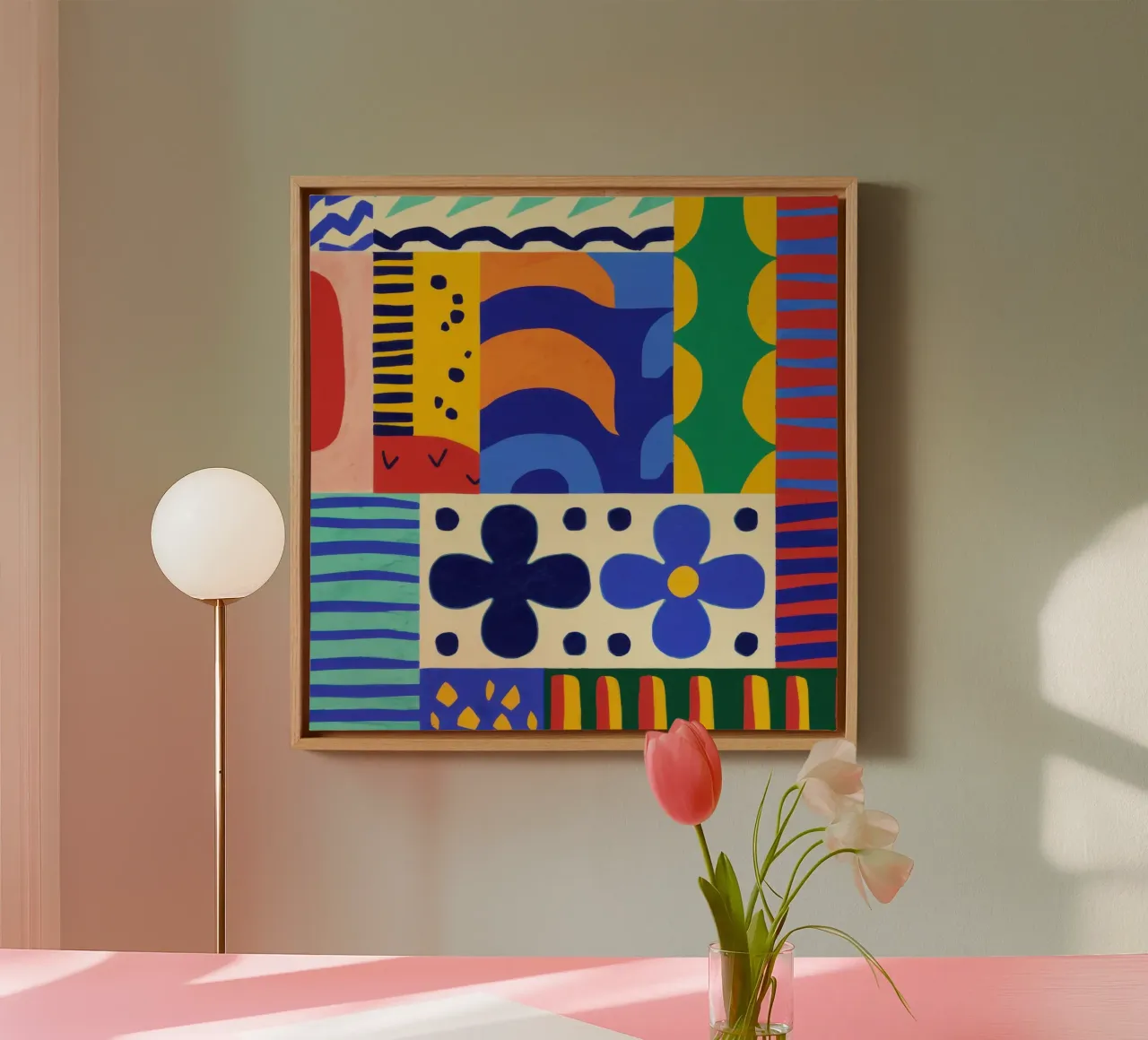 Forme folcloristiche audaci tela da Sky Velour