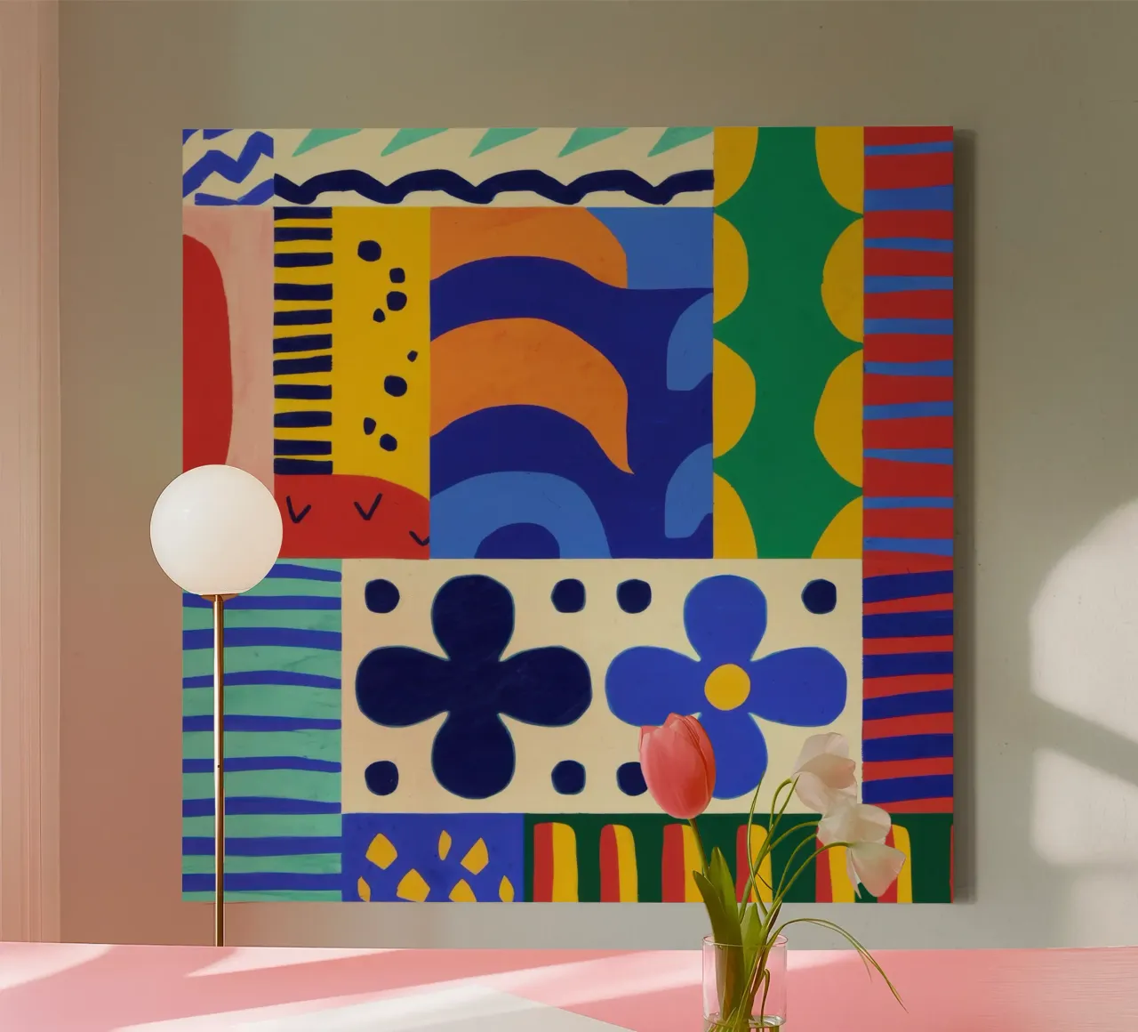 Forme folcloristiche audaci tela da Sky Velour