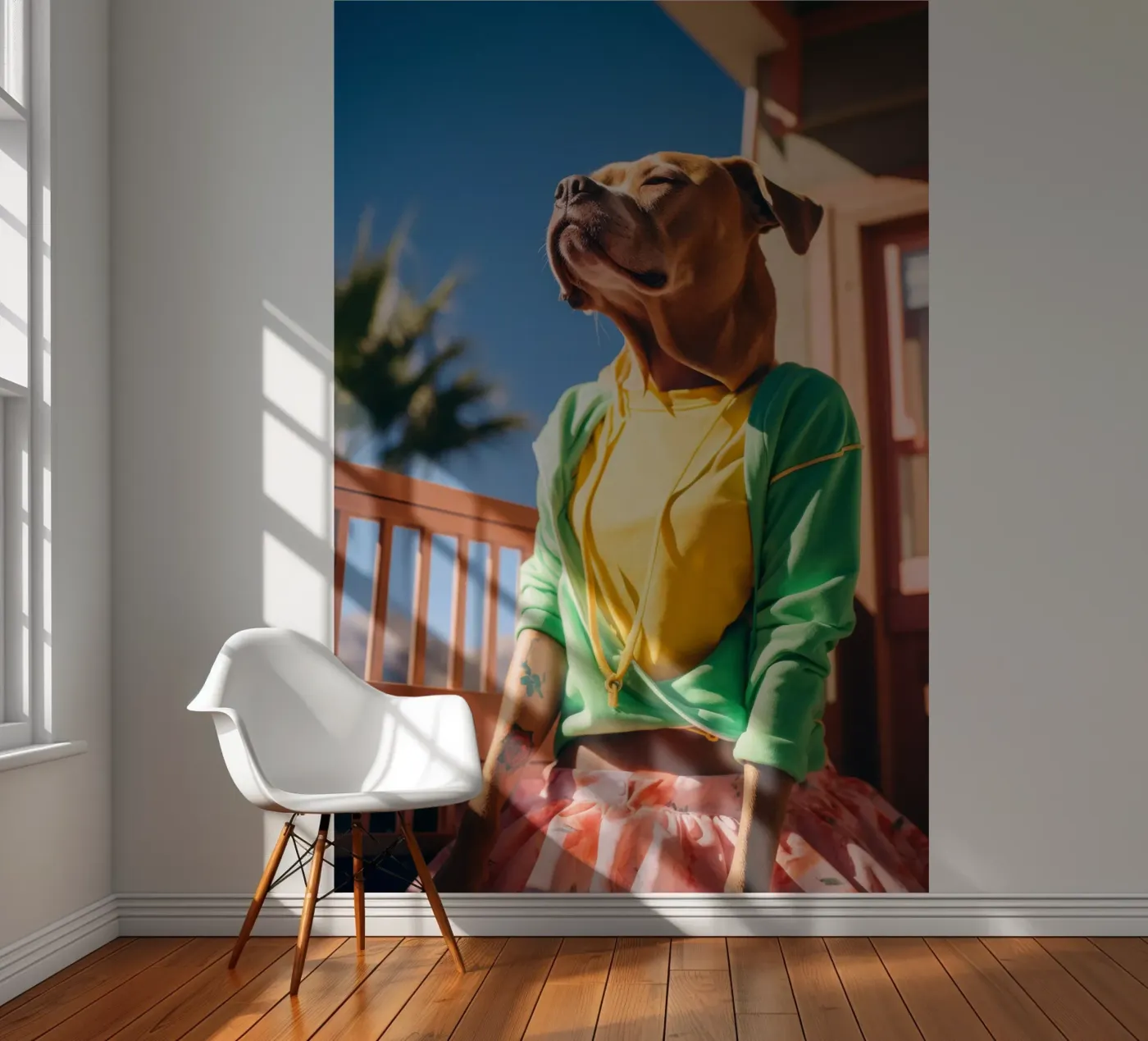 Jade fotobehang van Affiches Chien Originales – Dogland