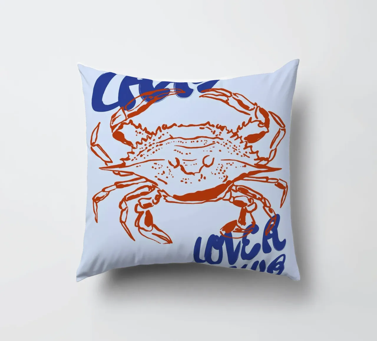 Boho Food 13 Crab cuscino da Boho Print Collection