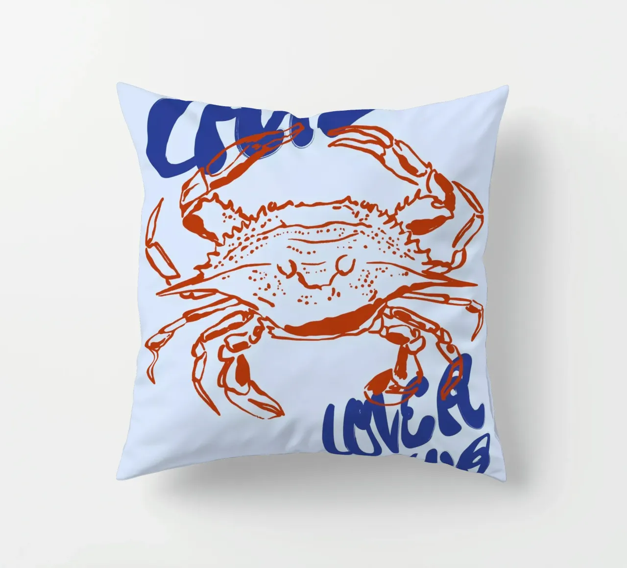 Boho Food 13 Crab cuscino da Boho Print Collection