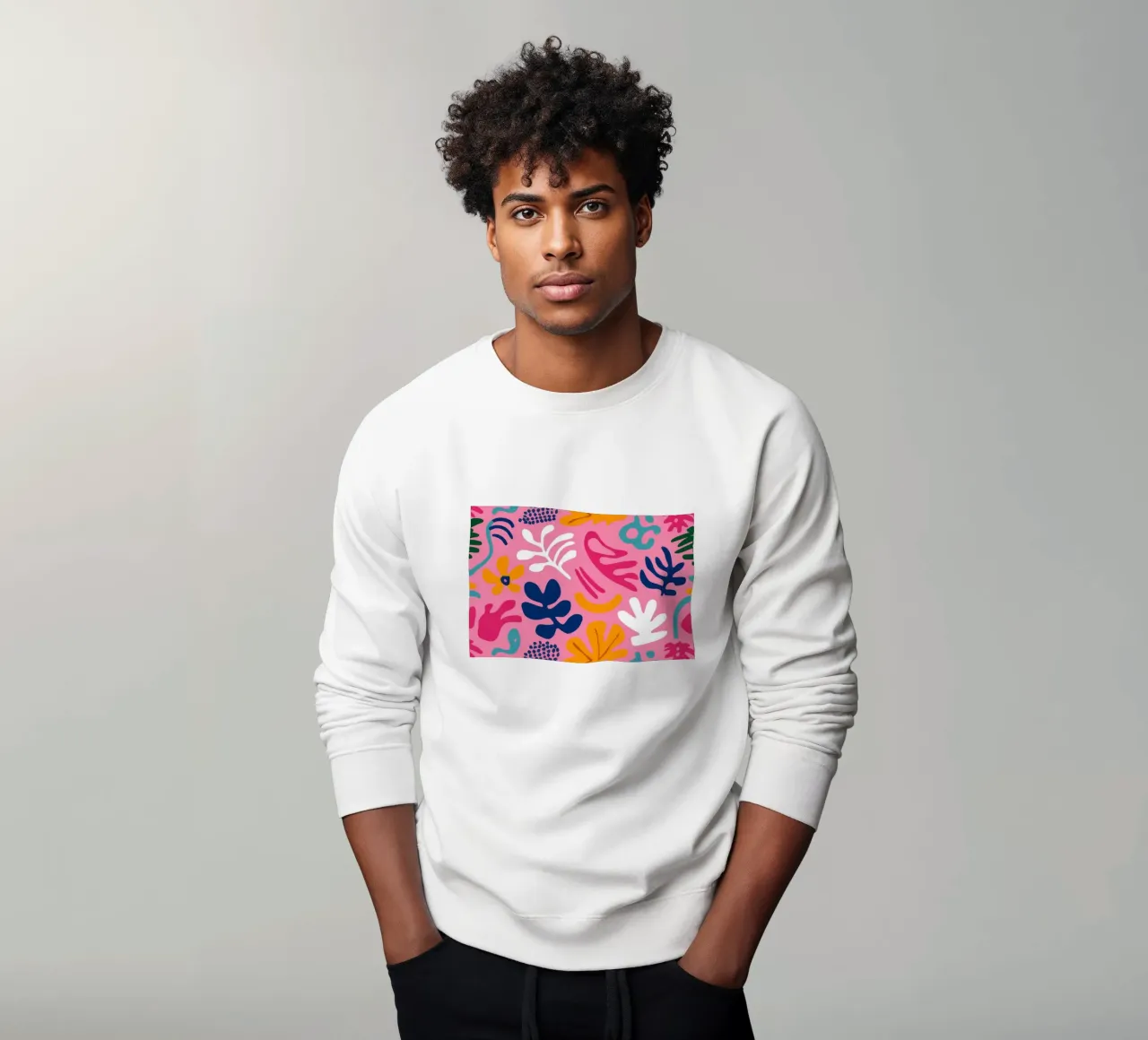 Playful Pink Botanicals sweatshirt by Solace Light