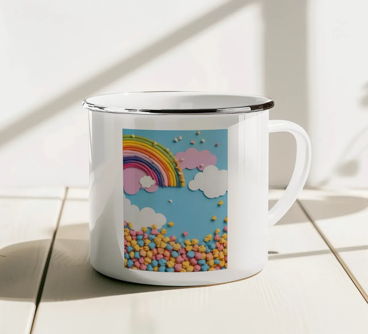 Nuvola di caramelle arcobaleno - Popcorn Paradise tazza in smalto da Graceful Desine