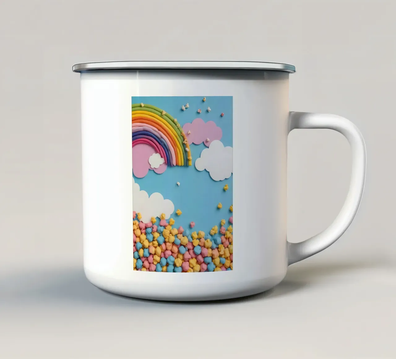 Nuvola di caramelle arcobaleno - Popcorn Paradise tazza in smalto da Graceful Desine