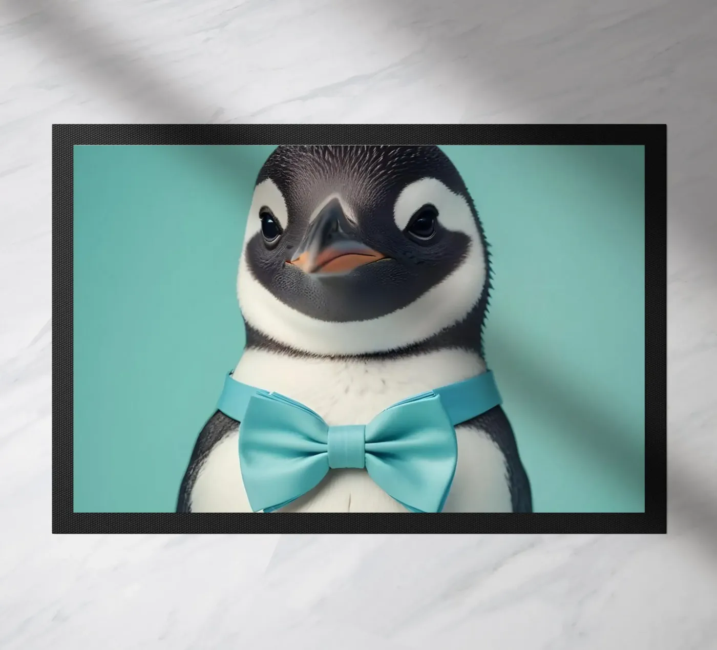 Dapper Penguin doormat by Graceful Desine