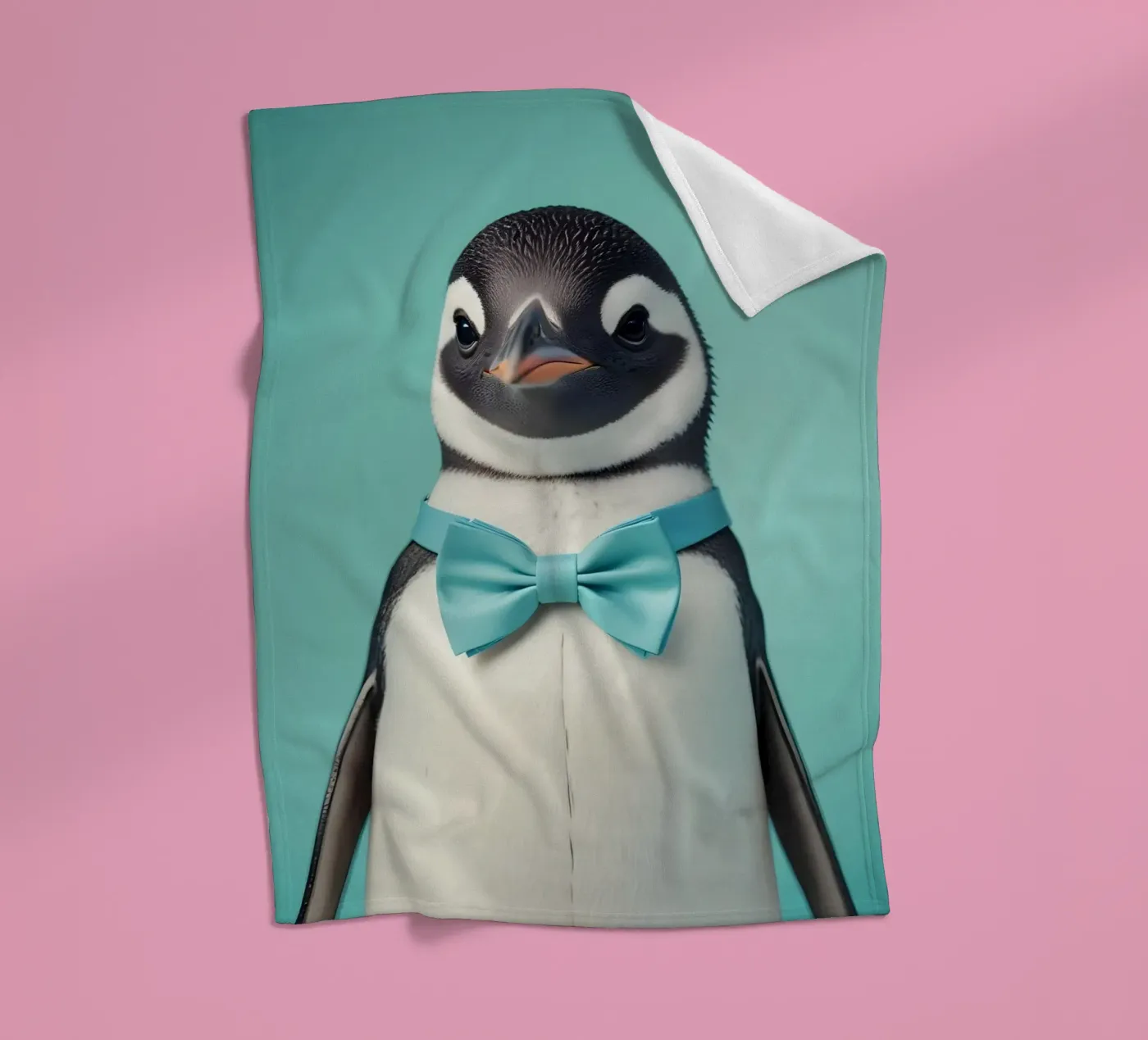 Dapper Penguin fleece blanket by Graceful Desine